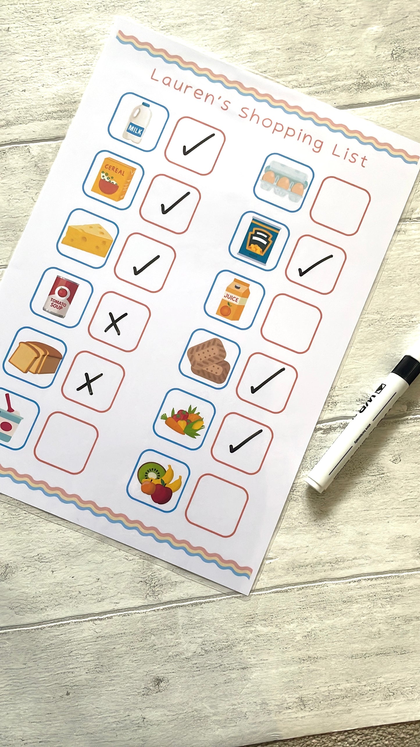 Shopping List Mat