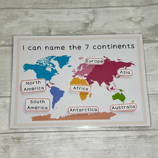 World Continents Learning Mat