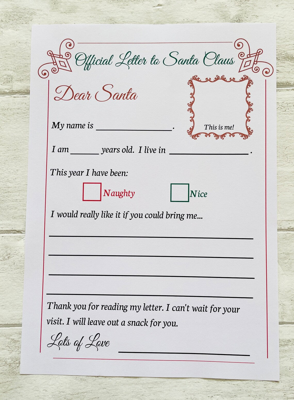 Santa Letter Writing Set