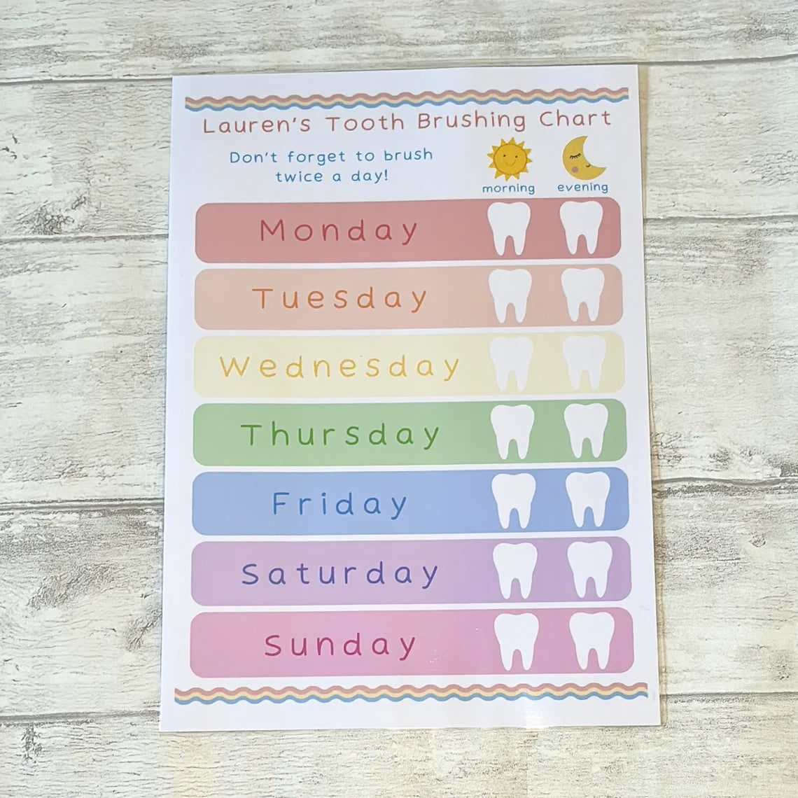 Tooth Brushing Chart