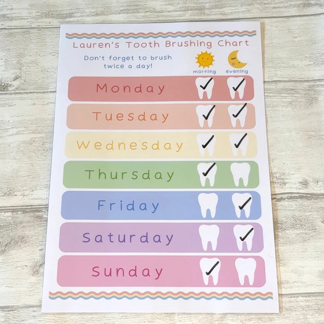 Tooth Brushing Chart